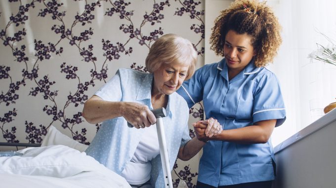 Aide With Patient In Home Hospice