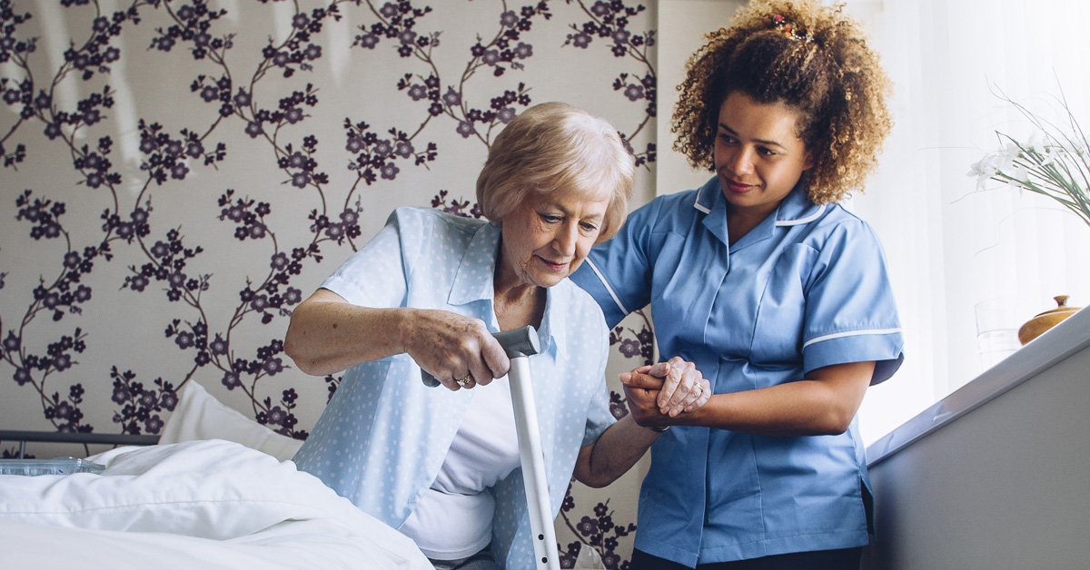 Aide With Patient In Home Hospice